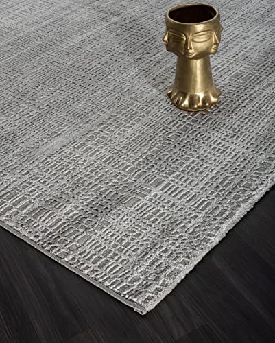 Mia´s Teppiche Teppiche Anna moderner Teppich für Wohnzimmer, Schlafzimmer und Flur, Grau, 160x230 cm, Grau-Design 3 von Mias Teppiche