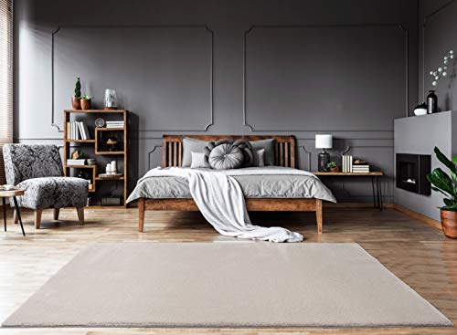 Bella Wohnzimmer Teppich, 100% Polyester, Beige, 50x100cm von Mias Teppiche