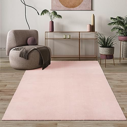 Paco Home Mias Teppiche Comfort Moderner Flauschiger Kurzflor Teppich, Anti-Rutsch Unterseite, Waschbar bis 30 Grad, Super Soft, Felloptik, Sand, 200 cm Rund von Mias Teppiche