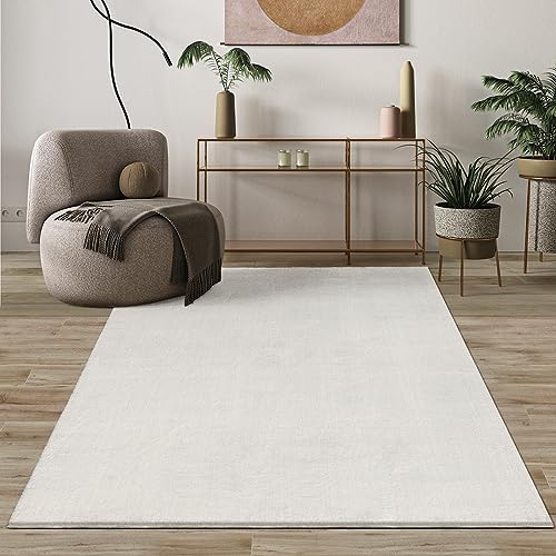 Paco Home Mias Teppiche Comfort Moderner Flauschiger Kurzflor Teppich, Anti-Rutsch Unterseite, Waschbar bis 30 Grad, Super Soft, Felloptik, Sand, 240 x 340 cm von Mias Teppiche