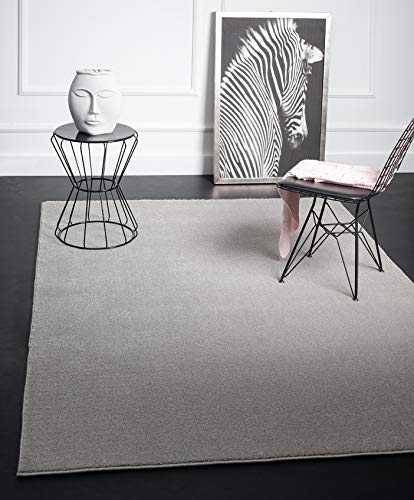Mia´s Teppiche Emma Wohnzimmer Teppich, Kurzflor, 160 cm rund, Grau von Mias Teppiche