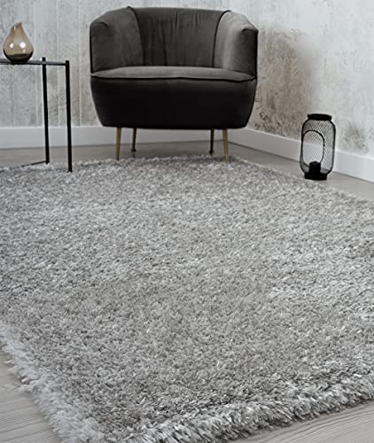 Mia´s Teppiche Teppiche Fiona Teppich Wohnzimmer, Schlafzimmer Silver 60x110 cm Hochflor, 80123 95-Silver 060x110 von Mias Teppiche