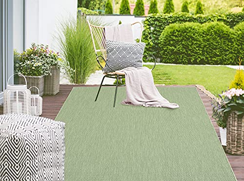 Mia´s Teppiche Lara In- & Outdoor Teppich, Flachgewebt, 140x200 cm, Grün von Mias Teppiche