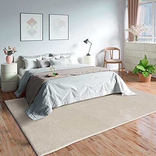 Mia's Teppich Olivia Wohnzimmer/Schlafzimmer Teppich - waschbar - 240x340 cm, Beige von Mias Teppiche