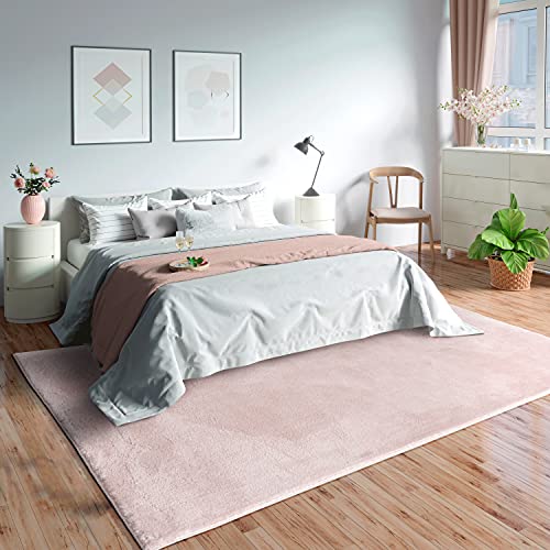 Mia's Teppich "Olivia - waschbarer Teppich für Wohnzimmer, Schlafzimmer, Flur oder Bad, weich, rutschfest, 240x340 cm, Rosa von Mias Teppiche