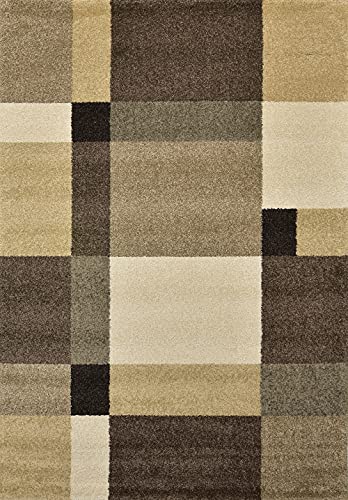 Mia's Teppiche Teppich Wohnzimmer Clara beige/Blocks 160x230 cm Fries von Mias Teppiche