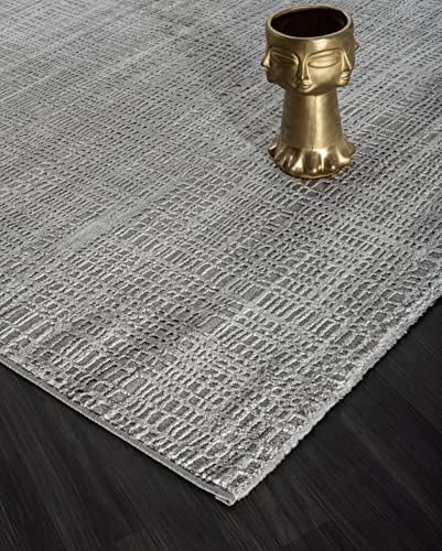 Mia´s Teppiche Teppiche Anna moderner Teppich für Wohnzimmer, Schlafzimmer und Flur, Grau, 200x290 cm, Grau-Design 3 von Mias Teppiche