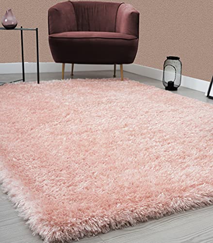 Mia´s Teppiche Teppiche Fiona Teppich Wohnzimmer, Schlafzimmer Rose 200x290 cm Hochflor 80123 55-Rose von Mias Teppiche