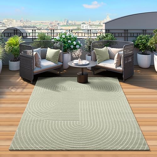 Mia's Teppiche "Zoey – hochwertiger Wohnzimmer Schlafzimmer Teppich - Grün - in 160 x 220 cm aus Polypropylen von Mias Teppiche