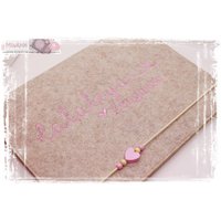 Zeugnismappe Filz Beige Mädchen Personalisiert Name Zeugnisse Einschulung Schule von MiaAnin