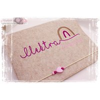 Zeugnismappe Herz Filz Mint Beige Mädchen Personalisiert Name Zeugnis Einschulung Schule Schulstart Regenbogen von MiaAnin