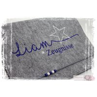 Zeugnismappesternfilzdunkelblaujungen Mädchen Jungepersonalisiertname Einschulung Zeugnis Schulstart von MiaAnin