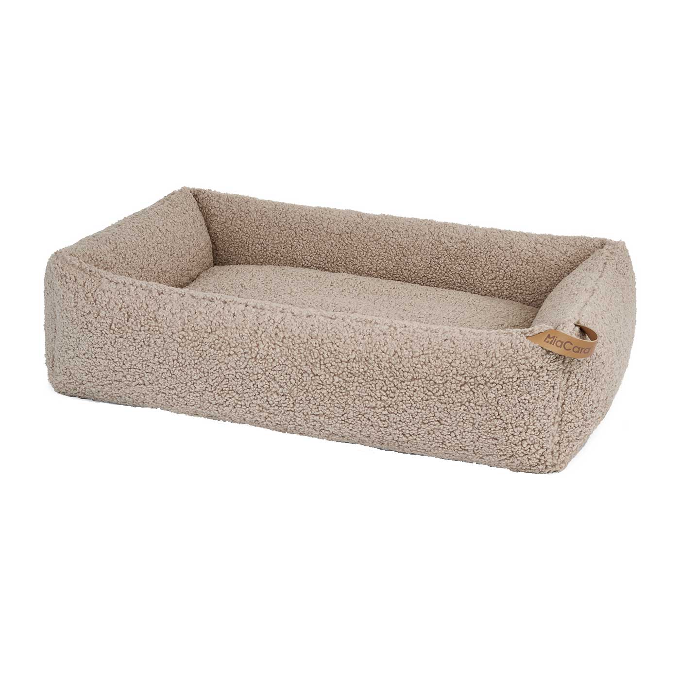 MiaCara - Senso Box Hundebett L - greige/Bezug Bouclé 100% Polyester/Füllung 100% Polyurethan/LxBxH 120x93x30cm/ Liegefläche 82x54cm von MiaCara