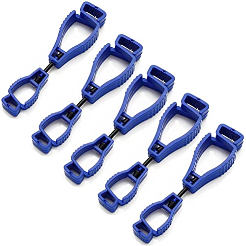 MiaLover 5 Stück Handschuhhalter Tarp Clip,Handschuh Klammern,Grabber Catcher Handschuhhalter, Handschuhclips, Handschuh Halterung für Arbeitshandschuhe Feuerwehr Baummarkt Garten(Blau von MiaLover