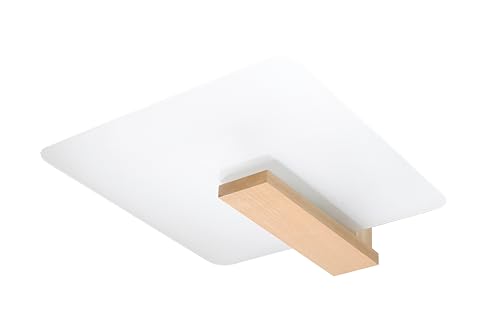 MiaLux BERTA Elegante LED Deckenleuchte aus Holz - Deckenleuchten Lampe für Innen - Deckenleuchte Wohnzimmer E27-Fassung 2x15W LED – Glühbirne Enthalten – 40x14x47.5 cm von MiaLux