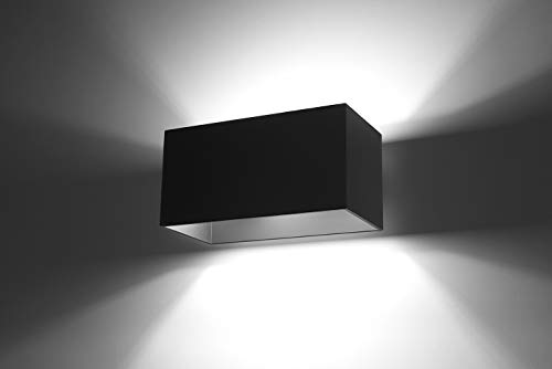 MiaLux DIXON MAXI Wandleuchte | Modernes Design Mit Rechteckigem Schirm | Aus Aluminium Mit Austauschbarem G9, 2 x 40 W | Schwarz, 20 x 12 x 10 cm von MiaLux