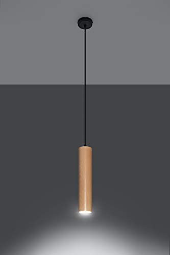 MiaLux G9 Pendelleuchte – Pendelleuchte Esstisch – Hängeleuchten & Pendelleuchten – Deckenlampe Hängend – Lampe Esstisch Hängend – Esstisch Pendelleuchte – VAMOS Naturholz - GU10-Fassung von MiaLux