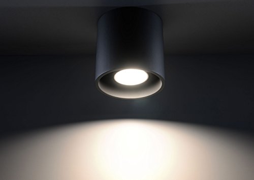 MiaLux GAJA 1 LED-Deckenleuchte - Minimalistische Eleganz – GU10-Fassung – Glühbirne Enthalten – Deckenleuchten Lampe für Innen - Deckenleuchte Wohnzimmer 1x10W LED –10x10x10 cm – Schwarze von MiaLux
