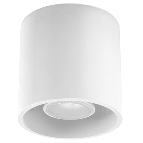 MiaLux GAJA 1 LED-Deckenleuchte - Minimalistische Eleganz – GU10-Fassung – Glühbirne Enthalten – Deckenleuchten Lampe für Innen - Deckenleuchte Wohnzimmer 1x10W LED –10x10x10 cm – Weiße von MiaLux