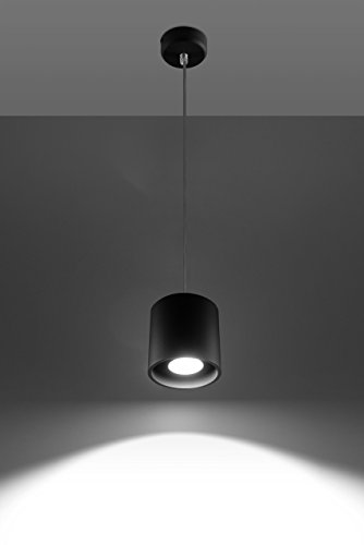 MiaLux GAJA Deckenpendelleuchte | Modernes Design Mit Zylindrischem Schirm | Aus Aluminium Mit Austauschbarem GU10-Leuchtmittel | Schwarz, 10 x 10 x 110 cm von MiaLux