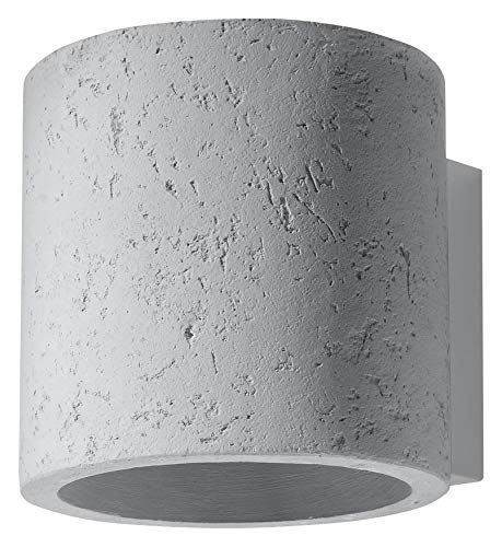 MiaLux GAJA Downlight Wandleuchte | Modernes Design, Industriestil, Zylindrische Form, Aus Beton, 1 x Austauschbare G9-Glühbirne | Grau, 10 x 12 x 10 cm von MiaLux