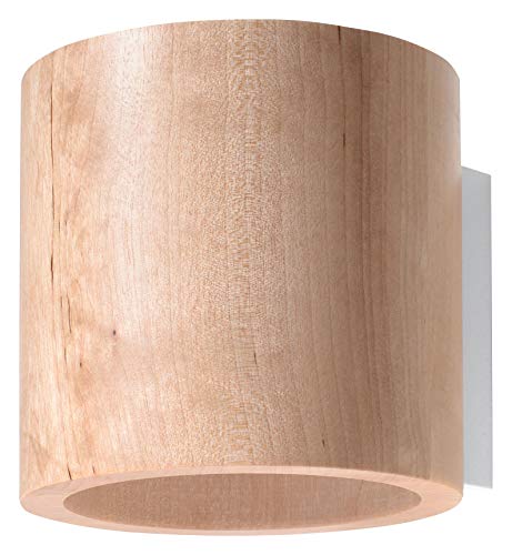 MiaLux GAJA Downlight Wandleuchte | Modernes Design, Rustikaler Stil, Zylindrische Form, 1 x Austauschbare G9-Glühbirne | Naturholz, 10 x 12 x 10 cm von MiaLux