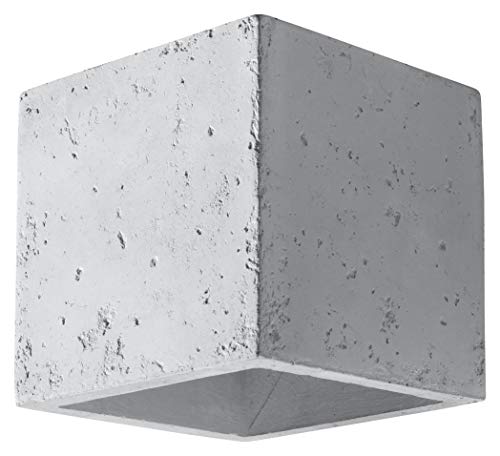 MiaLux KEIRA Wandleuchte | Modernes Design Mit Rechteckigem Schirm | Aus Beton Mit Austauschbarem G9-Leuchtmittel, 1 x 40 W | Beton, 10 x 12 x 10 cm von MiaLux