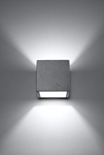 MiaLux KEIRA Wandleuchte | Modernes Design Mit Rechteckigem Schirm | Aus Beton Mit Austauschbarem G9-Leuchtmittel, 1 x 40 W | Beton, 10 x 12 x 10 cm von MiaLux
