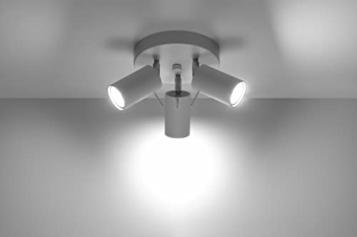 MiaLux PLAZA 3P LED-Deckenleuchte - Modernes Design, verstellbare Arme – GU10-Fassung – Glühbirnen Enthalten – Deckenleuchte Wohnzimmer – 20x20x18 cm – Weiß von MiaLux