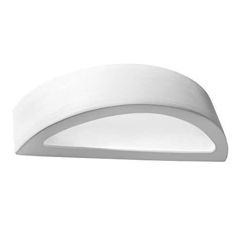 MiaLux Wandbeleuchtung GAMMA LED 3000K – Moderne Wandleuchte aus Keramik – Wandlampe Innen – E27-Fassung – Glühbirne Enthalten – Wandleuchte Innen – 40,5x14,5x10 cm von MiaLux