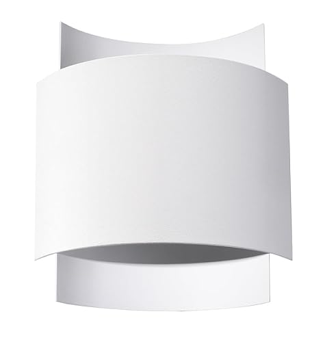 MiaLux Wandleuchte BOHELIA Double Source Wandleuchte Lampe Stahl LED Birne Minimalistisches Modernes Design Weiße Farbe 23x22x11cm von MiaLux