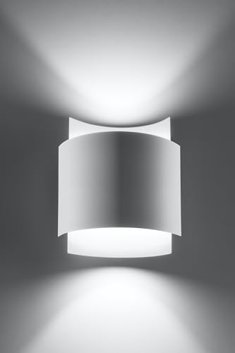 MiaLux Wandleuchte BOHELIA Double Source Wandleuchte Lampe Stahl LED Birne Minimalistisches Modernes Design Weiße Farbe 23x22x11cm von MiaLux