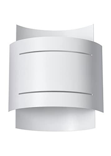 MiaLux Wandleuchte IRENE mit Perforation Double Source Wandbeleuchtung Stahllampe LED Birne Minimalistisches Modernes Design Farbe Weiß 21x8,5x23 cm von MiaLux