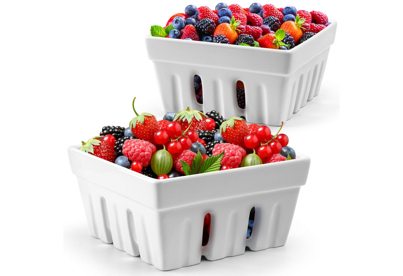 MiaMio Auffangbehälter Keramik Beerenkorb 2er Set / Aufbewahrungsbox für Obst MiaMio Auffangbehälter Keramik Beerenkorb 2er Set / Aufbewahrungsbox für Obst von MiaMio