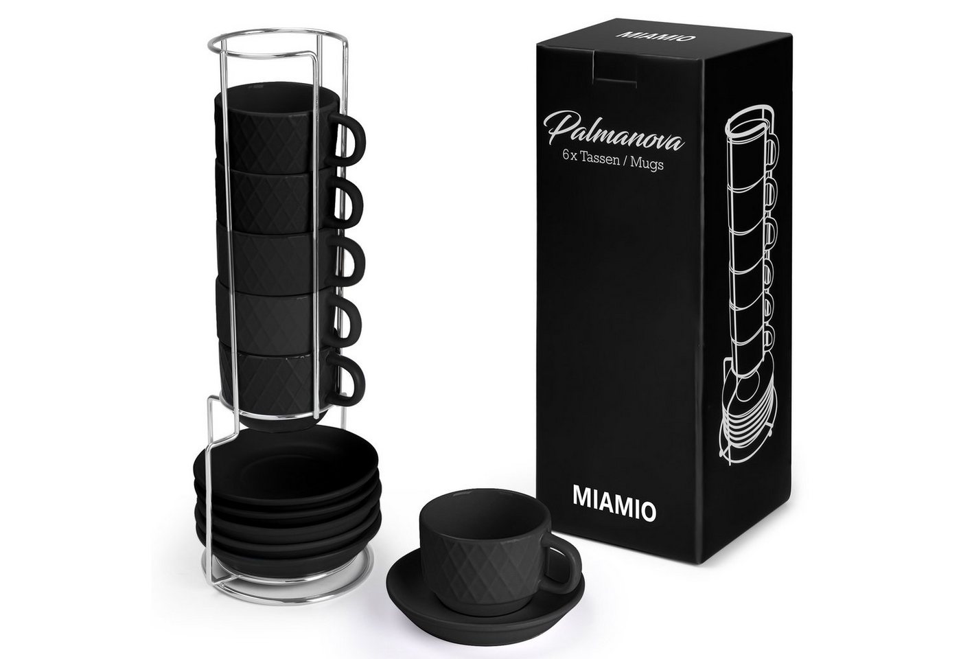 MiaMio Espressotasse MIAMIO – 6 x 75 ml Espresso Tassen / Espressotassen Set mit Ständer MiaMio Espressotasse MIAMIO – 6 x 75 ml Espresso Tassen / Espressotassen Set mit Ständer von MiaMio