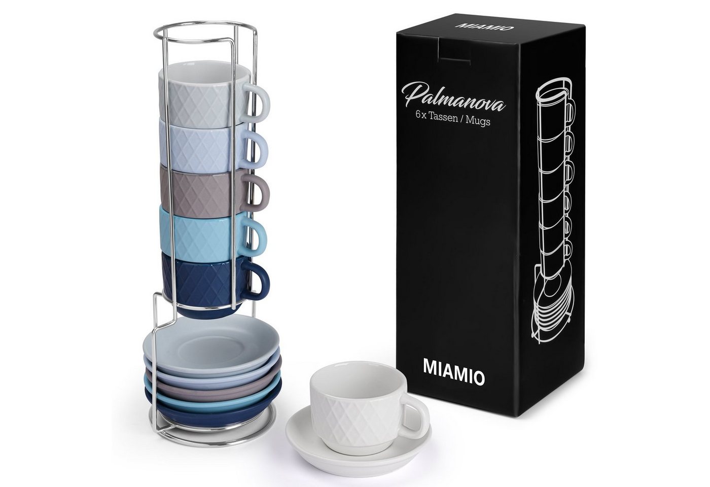 MiaMio Espressotasse MIAMIO – 6 x 75 ml Espresso Tassen / Espressotassen Set mit Ständer MiaMio Espressotasse MIAMIO – 6 x 75 ml Espresso Tassen / Espressotassen Set mit Ständer von MiaMio