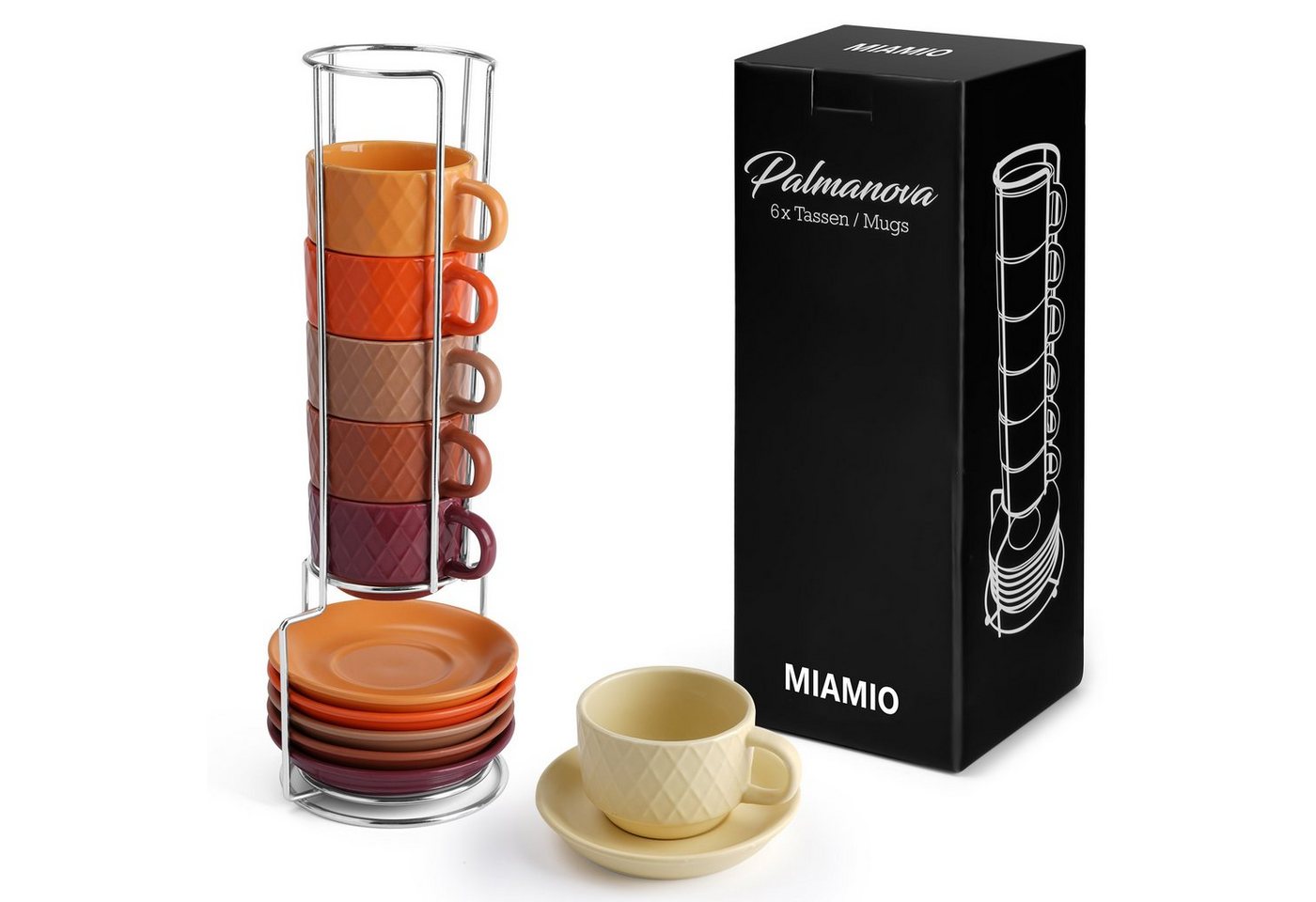 MiaMio Espressotasse MIAMIO – 6 x 75 ml Espresso Tassen / Espressotassen Set mit Ständer MiaMio Espressotasse MIAMIO – 6 x 75 ml Espresso Tassen / Espressotassen Set mit Ständer von MiaMio