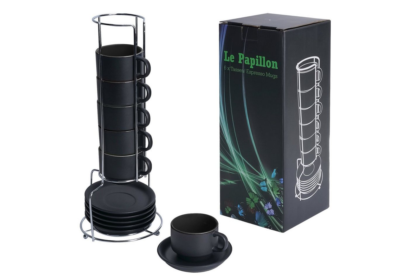 MiaMio Espressotasse Espressotassen Set Le Papillon Kollektion (6 x 75ml) MiaMio Espressotasse Espressotassen Set Le Papillon Kollektion (6 x 75ml) von MiaMio