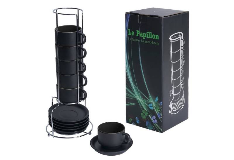 MiaMio Espressotasse Espressotassen Set Le Papillon Kollektion (6 x 75ml) von MiaMio