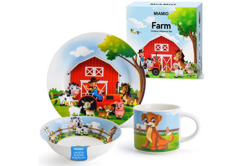 MiaMio Kindergeschirr-Set 3er-Set Kindergeschirr/Porzellan inkl. Teller, Schüssel und Tasse von MiaMio