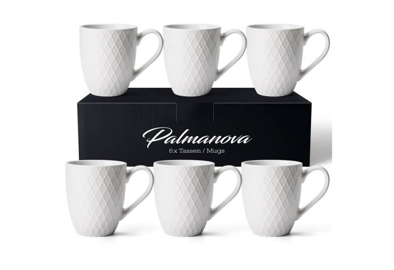MiaMio Tasse 6 x 400 ml – Kaffeetassen Set / Becher– Moderne Keramik Matt, Keramik von MiaMio