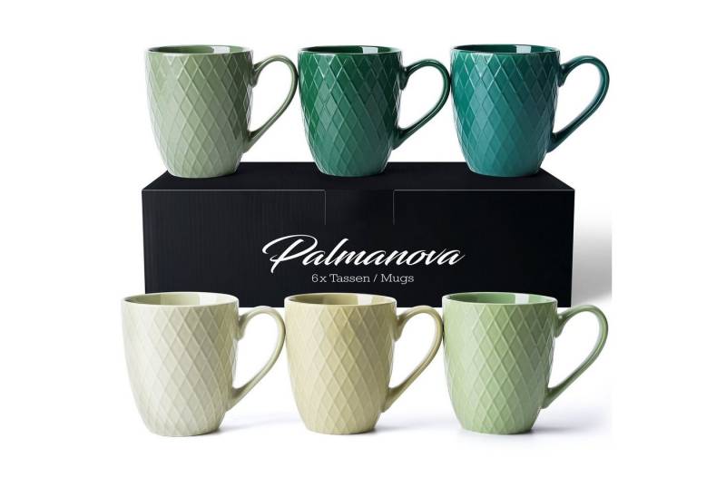 MiaMio Tasse 6 x 400 ml – Kaffeetassen Set / Becher– Moderne Keramik Matt, Keramik von MiaMio