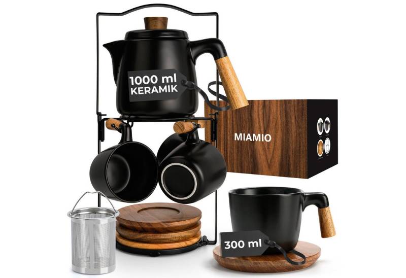 MiaMio Teeservice Teapot Set with Rack Schwarz von MiaMio