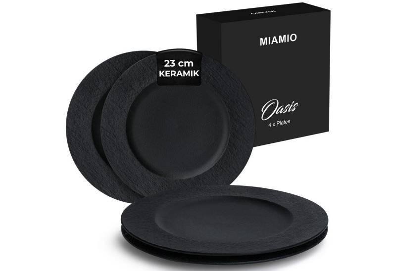 MiaMio Teller 4er Teller Set aus Keramik 4 Personen (23 cm) - Oasis Collection von MiaMio