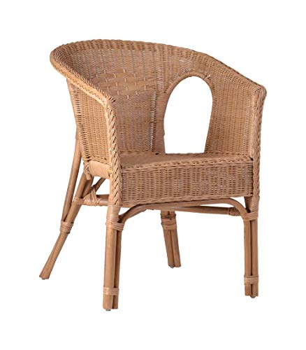 MiaMöbel Armlehnstuhl Rattan 57x75x56 cm Landhausstil Rattan Honig von MiaMöbel