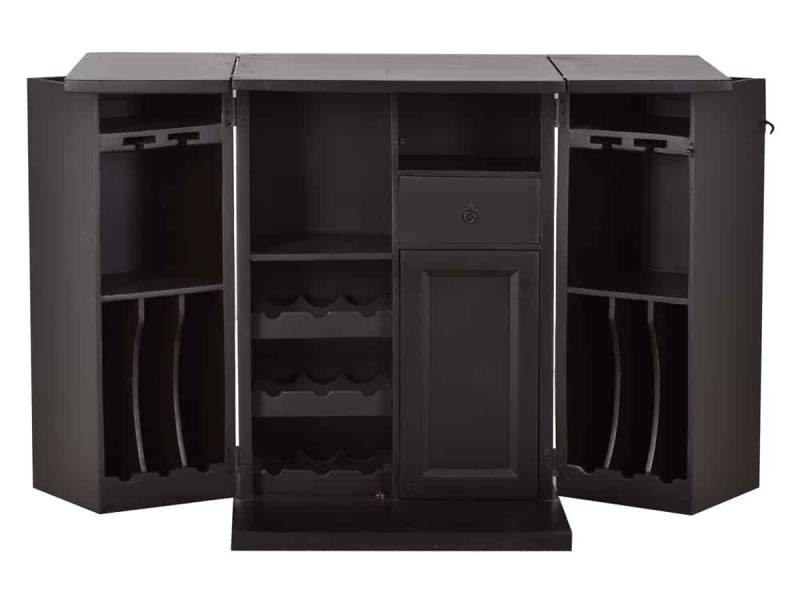 MiaMöbel Barschrank Mexico aus massivem Pinienholz Dunkelbraun von MiaMöbel