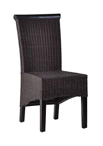 MiaMöbel Esszimmerstuhl Rattan 49x98x49 cm Modern Massivholz Rattan Mahagoni Braun von MiaMöbel
