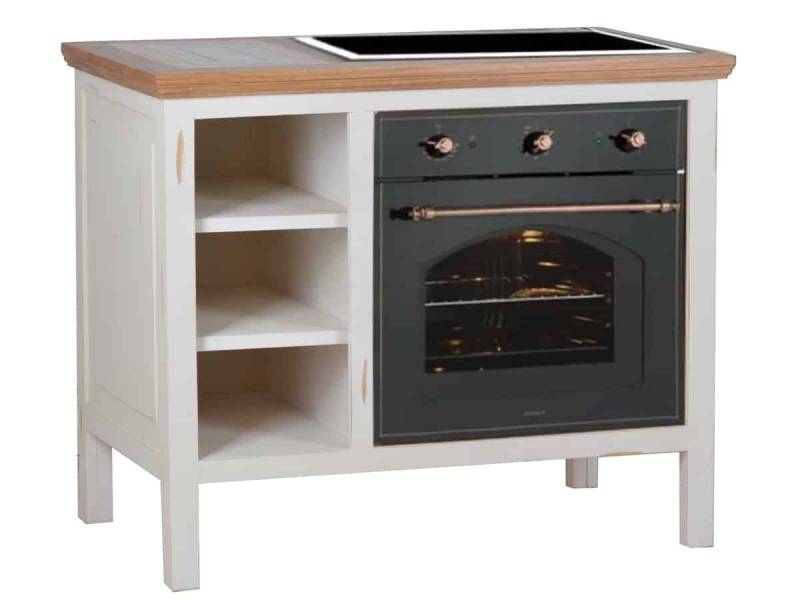 MiaMöbel Herdumbauschrank Mexico aus massivem Pinienholz Weiß von MiaMöbel