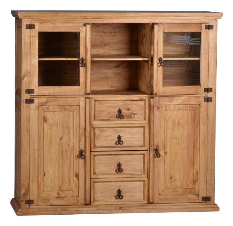 MiaMöbel Highboard Mexico, aus massivem Pinienholz Honig MiaMöbel Highboard Mexico, aus massivem Pinienholz Honig von MiaMöbel