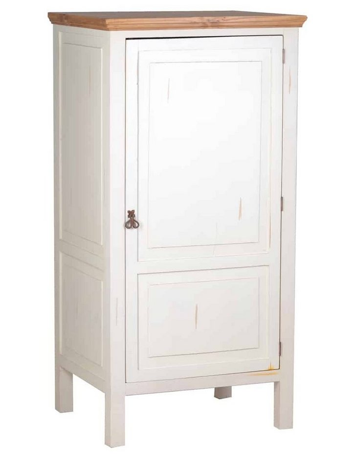 MiaMöbel Hochschrank Mexico aus massivem Pinienholz Weiß von MiaMöbel